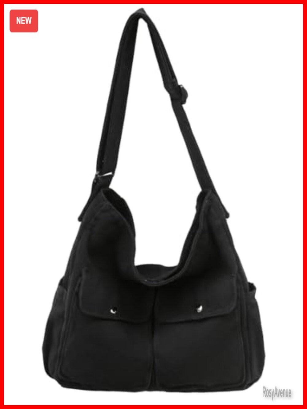 Canvas Messenger Bag Crossbody Tote Shoulder Bag Large Capacity Adjustable Strap